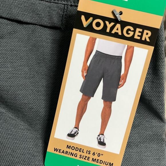 Voyager Men's Shorts Performance Active Golf Black Tan XL NWT - Picture 7 of 8